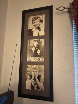 Vintage Lucy Ball Wall Art Frame Decoration With 3 Pics taken from her “ I Love Lucy “ TV Show in 1(contact info removed)