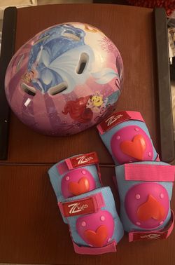 Girls Helmet, Elbow Pads And Knee Pads
