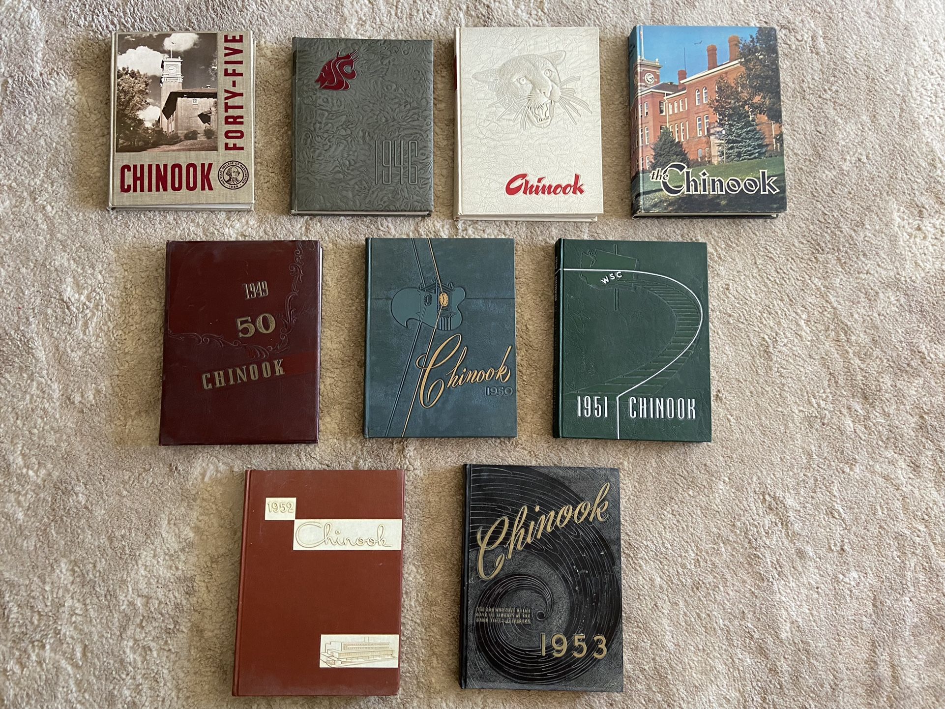 Washington State University WSU Chinook Yearbooks