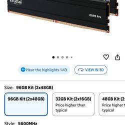 DDR5 5600Mhz 96GB NEW X 2