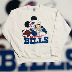 Mickey Mouse X Buffalo Bills Collab Sweatshirt Medium NWOT