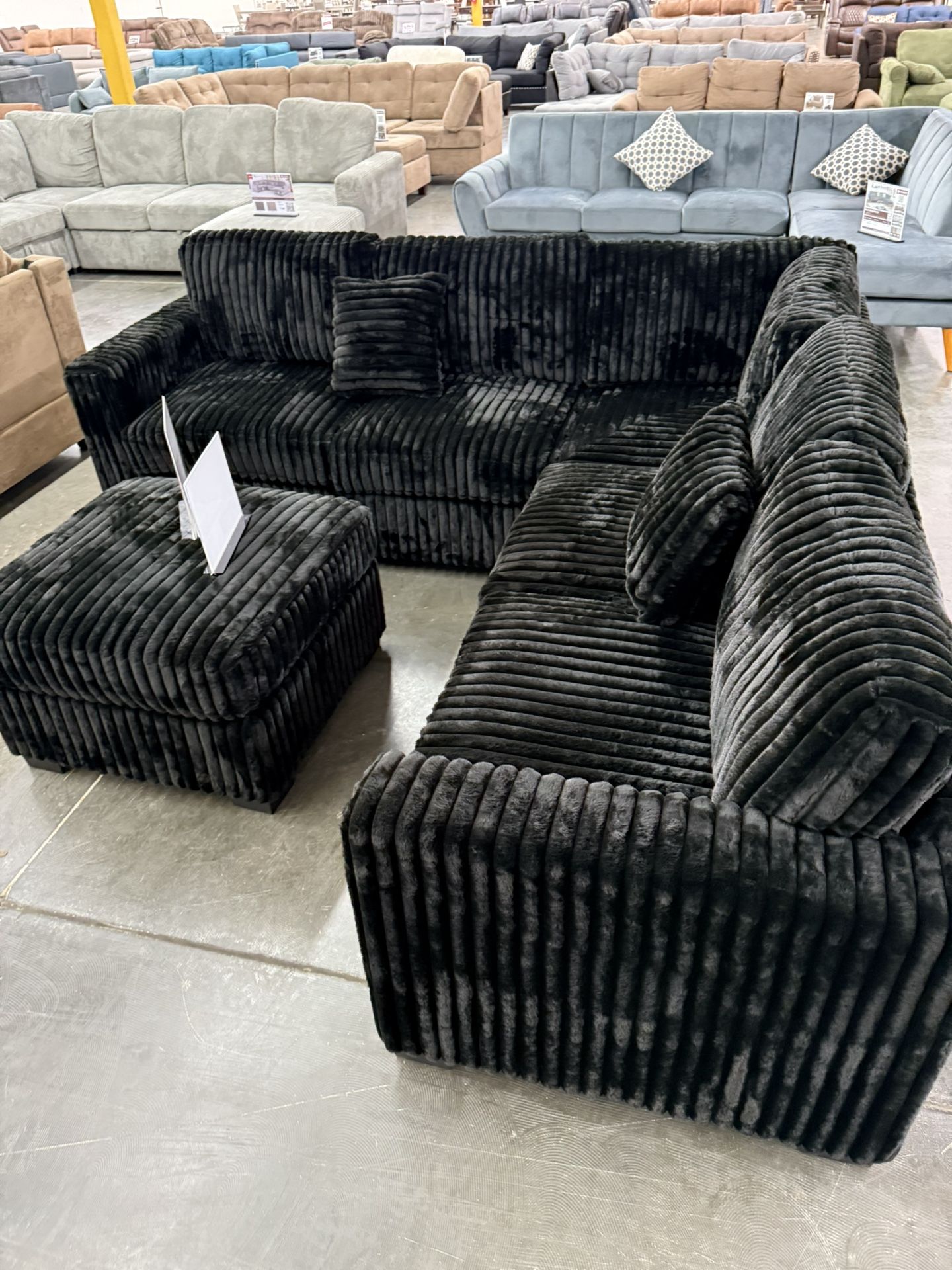 New Black Sectional