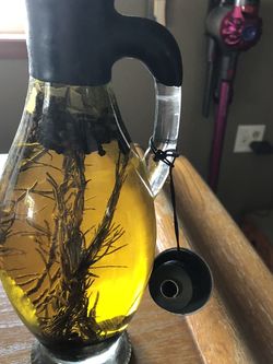 Olive Oil And Herb Glass Decanter
