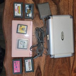 Pink DS Lite, Charger, Games And Case!