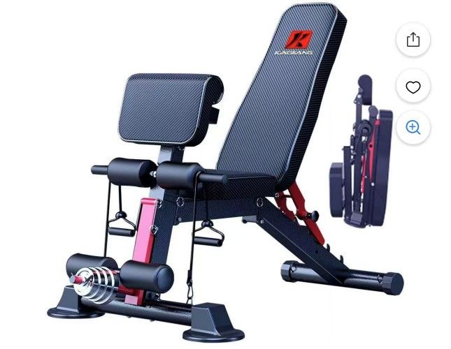 021DZL KINGKANG Adjustable Weight Bench Utility Workout Bench for Home Gym,Foldable Incline Decline Benches for Full Body Workout,Maximum Weight 800 L