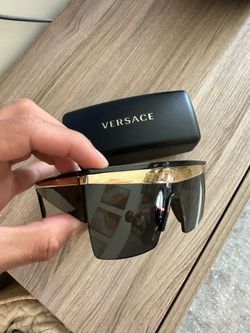 Versace Shield Sunglasses Black & Gold