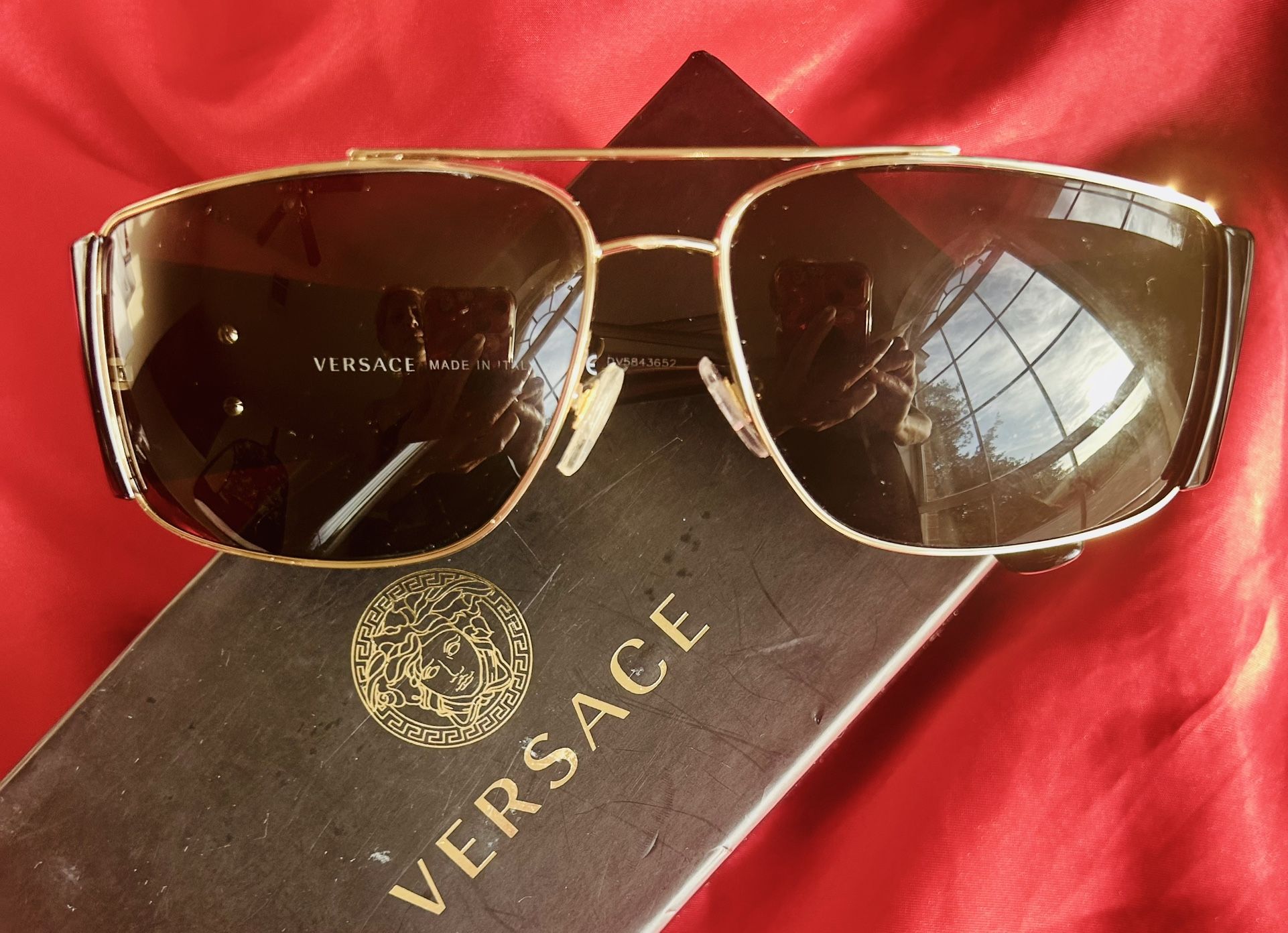 Versace Men’s VE 2163 Rectangular Sunglasses