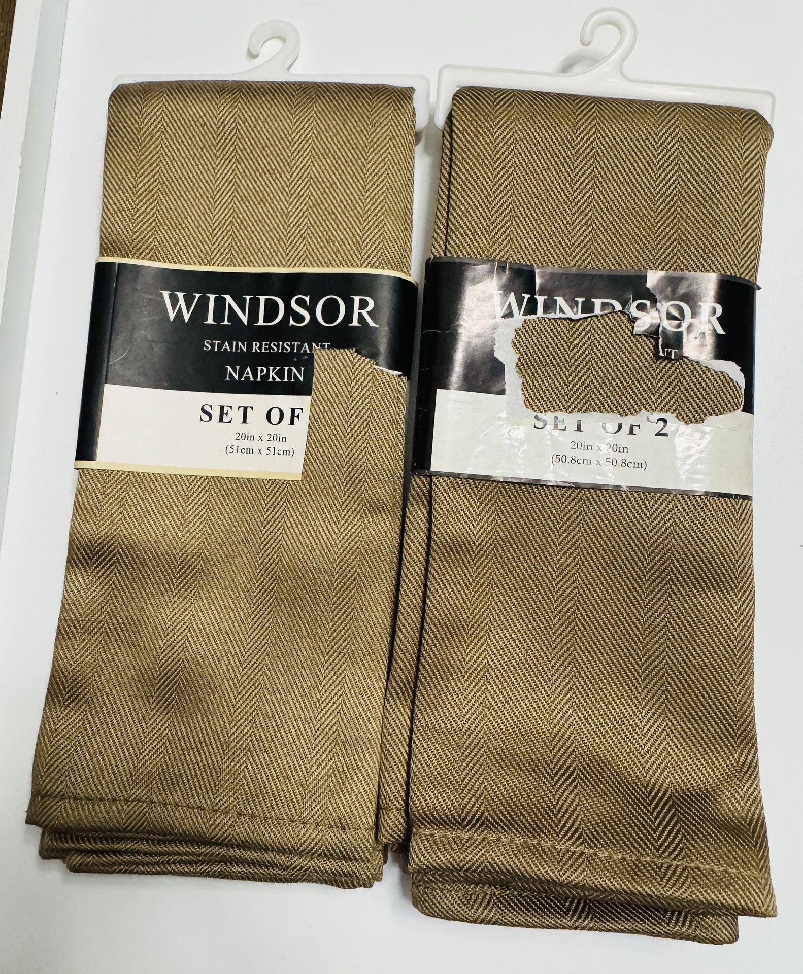 Windsor 20x20 Polyester Fabric Taupe Stain Resistant Napkins Set of 4 NEW $10- Multiple Available