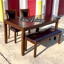 Dining Set Table Bench and 2 Chairs See photos and details
