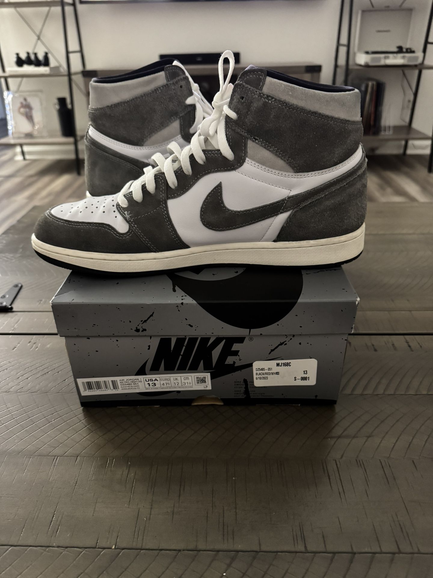 Nike Air Jordan Retro High OG Washed Black Preowned Size 13 Men