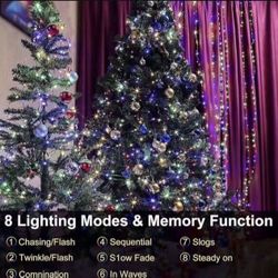  Waterproof LED Outdoor Christmas String Lights, 96Ft 300 LED 9 Modes Color Changing Indoor & Outside Fairy Light