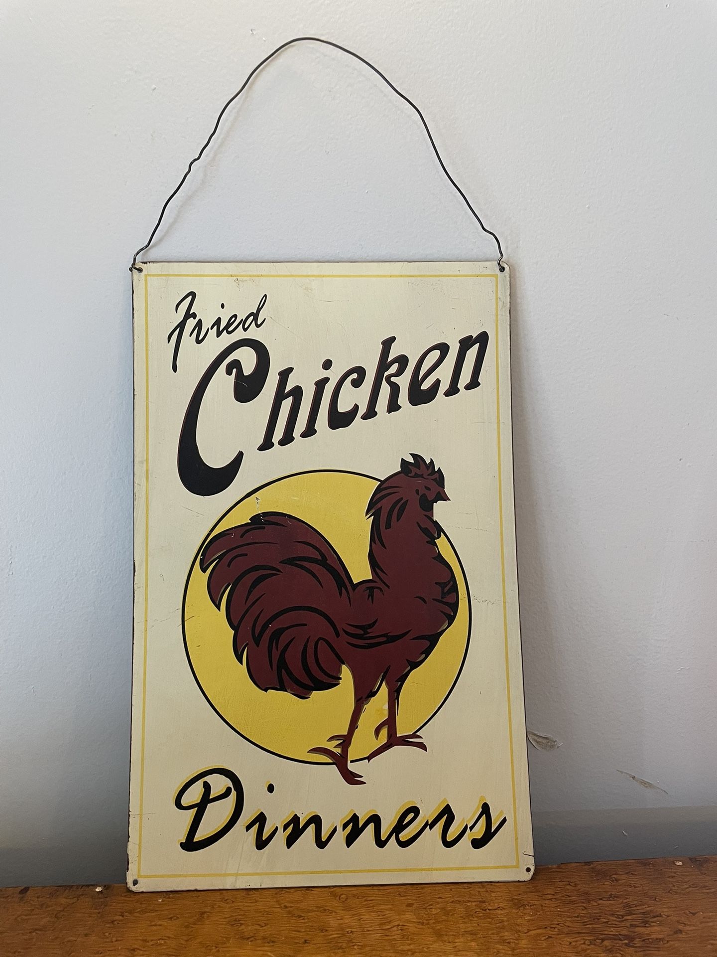 Vintage Style Fried Chicken Dinners Metal Sign,Rare, Pre-Owned Diner Kitchen