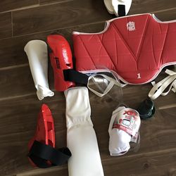 Taekwondo  Boy’s Age 6- 10  Complete Sparring  Gear Set With Uniforms