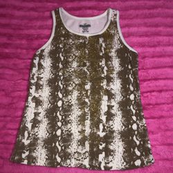 Nwot Old Navy size 1X white tan and gold shimmer glitter tank top