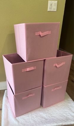 13"x13" Storage Cube Color Pink: Fabric, Decorative Storage Bins new no box ($45)