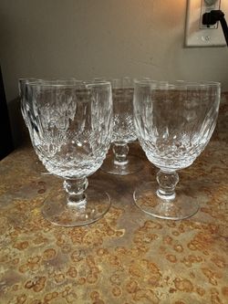 Set of 4 Waterford Crystal Water Goblets Colleen Short Stem VTG EUC 5.25” 8 Oz