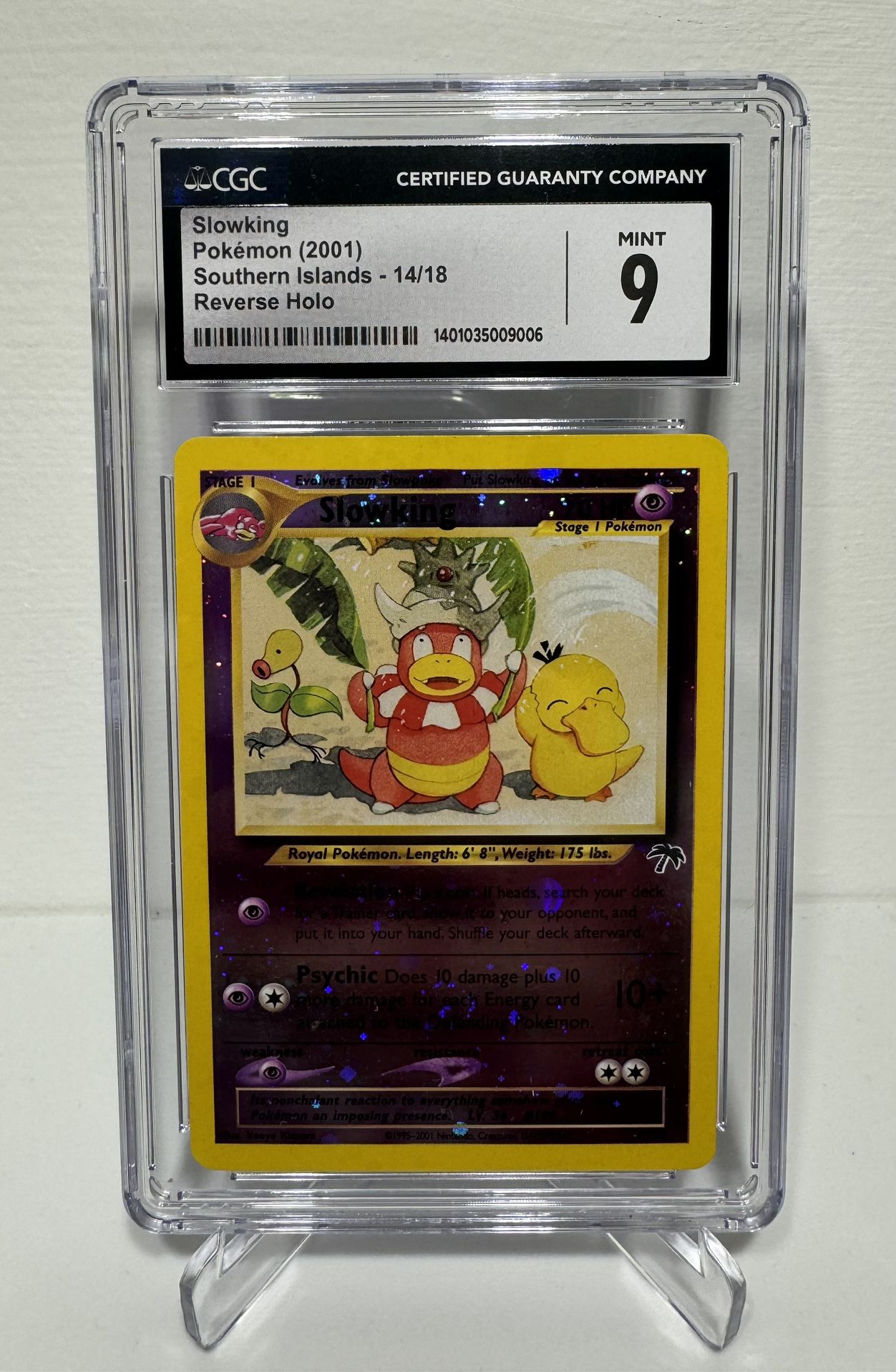 Pokémon TCG Slowking 14/18 Reverse Holo Southern Islands Promo CGC 9 MINT SWIRL