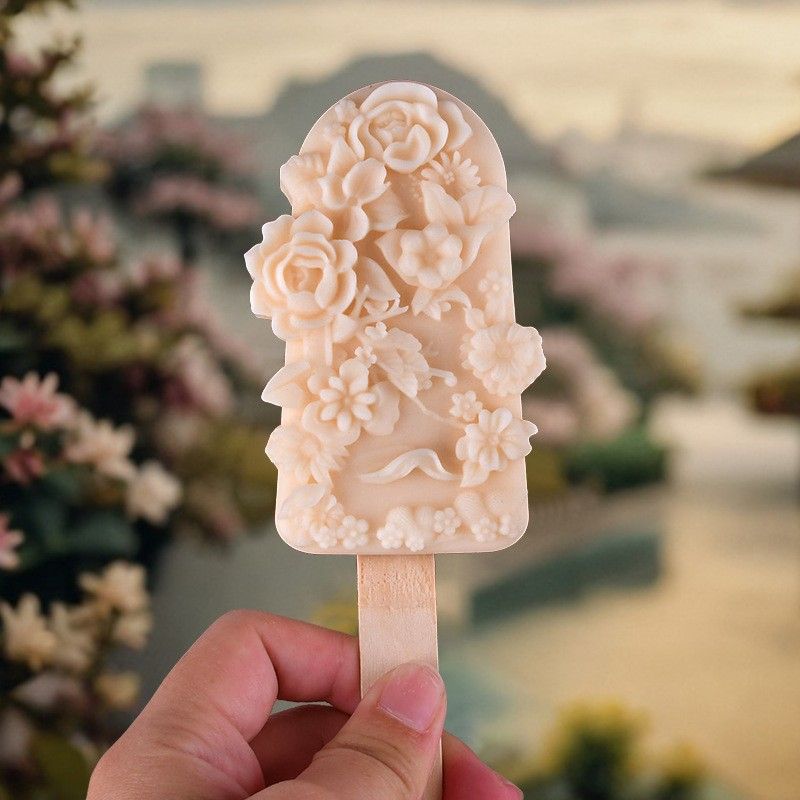 DIY food-grade silicone mold for cultural and creative flower ice cream, ice cream mold for tourist attractions