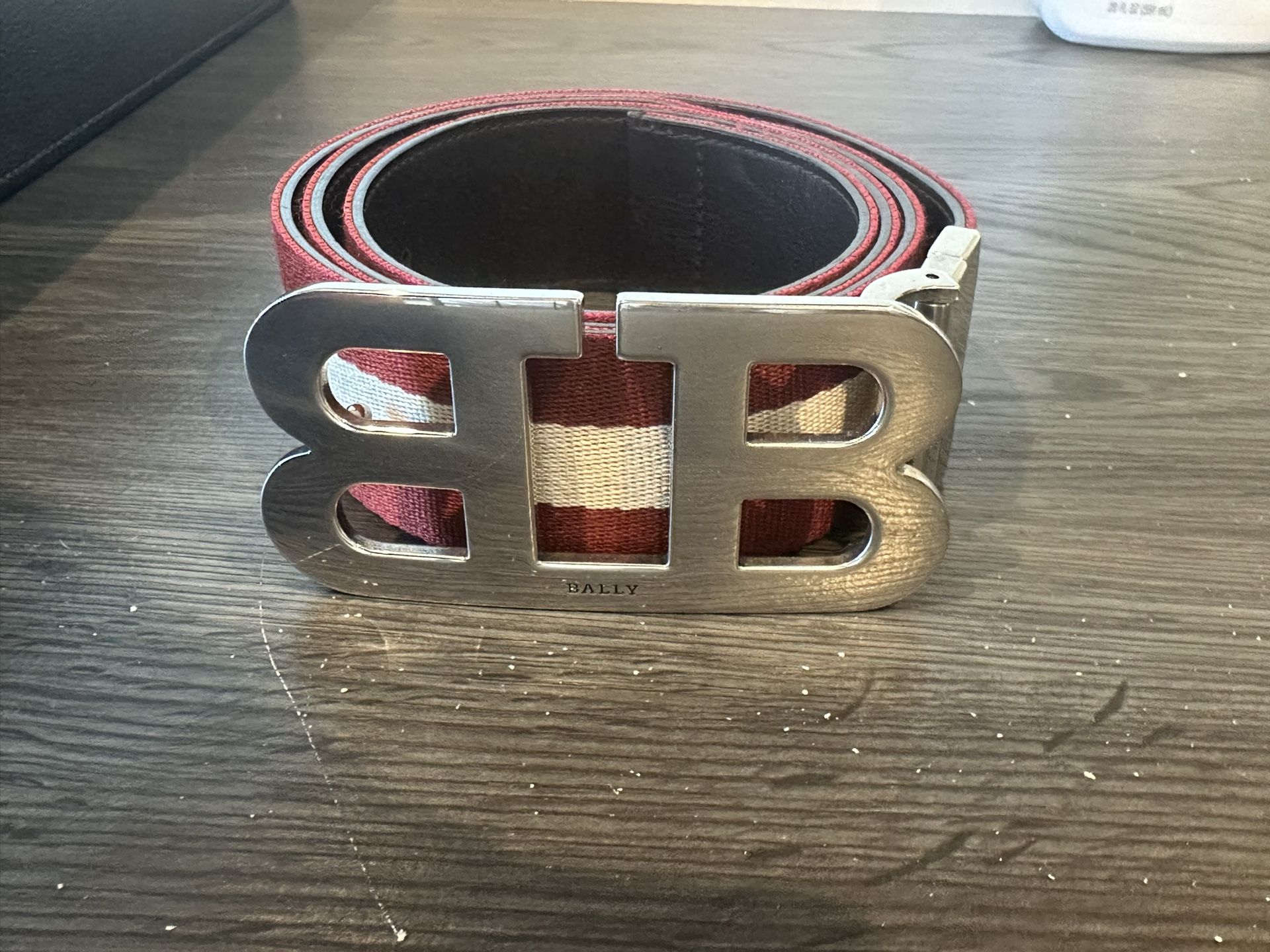 Bally Striped Reversible Leather Belt