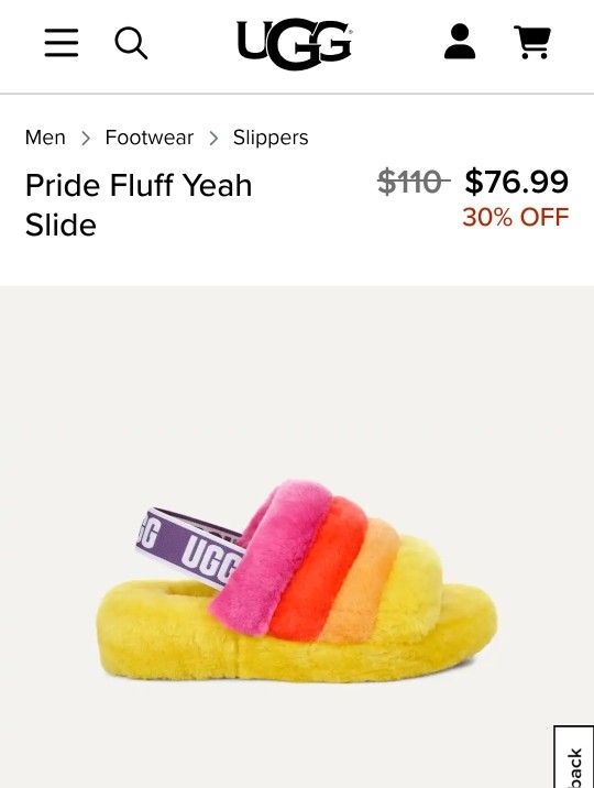 UGG Fluff Yeah Pride Side. Sz 9. NEW