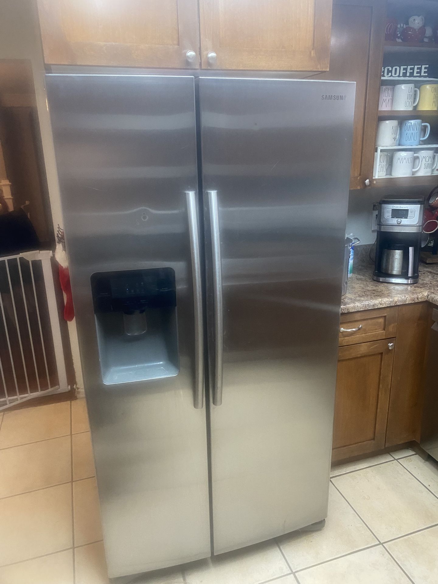 Modern Stainless Steel Refrigerator, Stove And Microwave