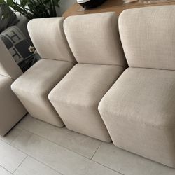 Wayfair Linen Beige Dining Chairs On Caster Wheels