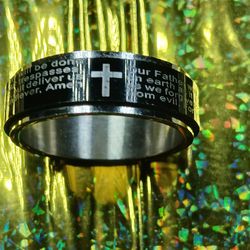 Lords Prayer 316L Spinning Ring Size 12