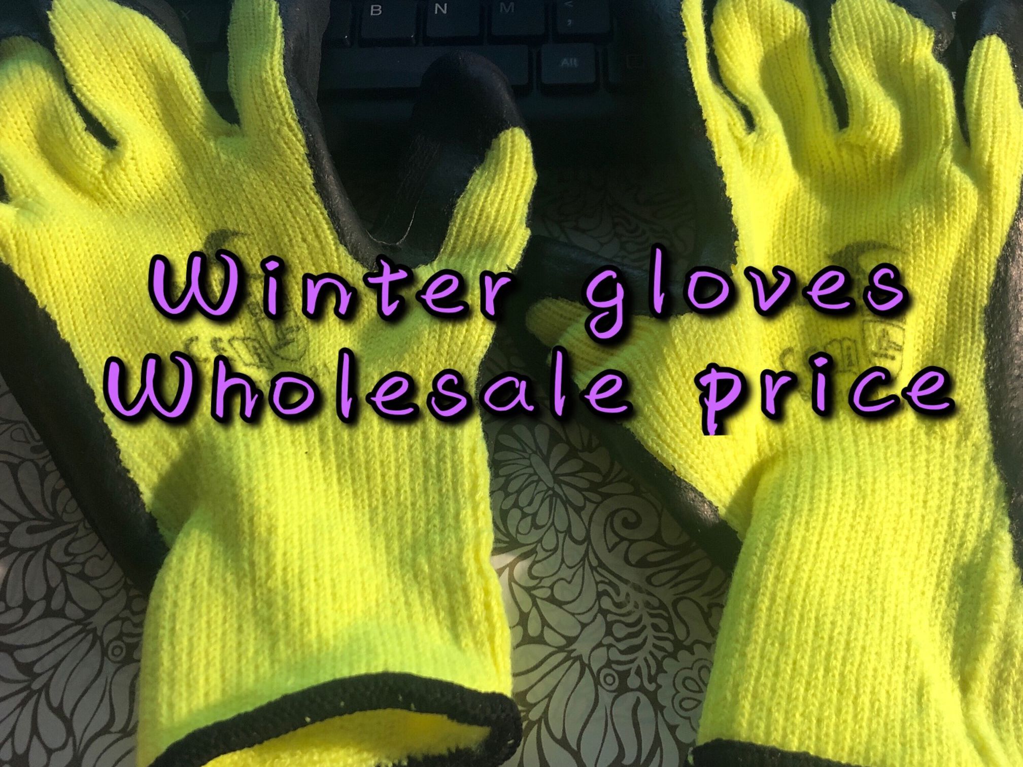 safety winter insulated double lining rubber coated work gloves