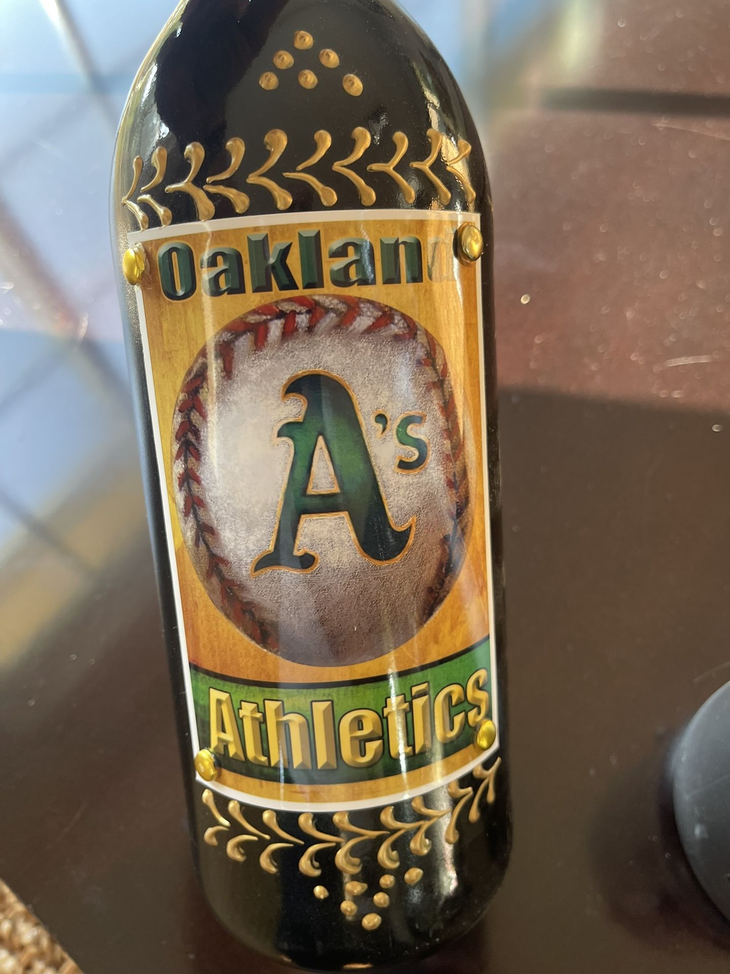 Oakland A’s memorabilia bottle
