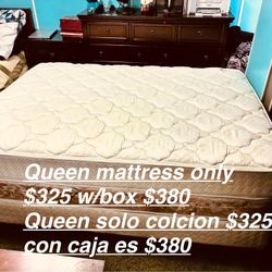 🛏️🛏️🛏️-$$$325 to $450 camas queen y matrimonial--multiple queen/Full size mattresses/box springs and twin size available too  (price is on each pic