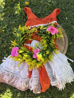 Toddler Moana Dress With Flower Crown for Sale in La Habra Heights, CA -  OfferUp
