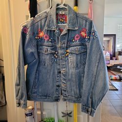 Womens Embroidered Denim Jacket