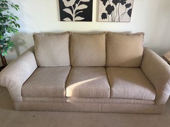 Sofa tan color.  Very comfy