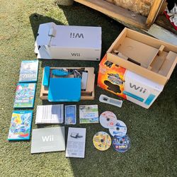Wii console with a bunch of games