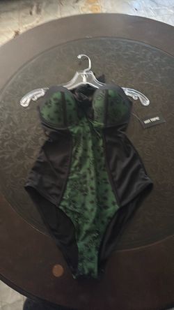 Black and Green One-Piece Swimsuit