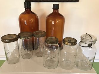 Vintage Mason Jars and Medicine bottles. All for one price or best offer