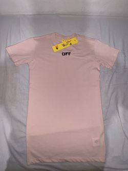 Off-White Kids "OFF Stamp” Graphic Tee Dress Mauve Chalk Size: 8 Girls