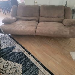 Brown Sofa Recliner 93in 