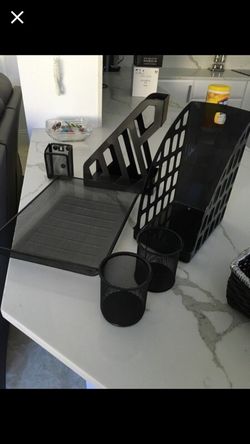 Desk organizers black pencil holder