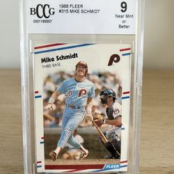1988 Fleer Mike Schmidt BCCG Grade 9