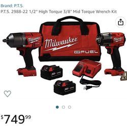 Milwaukee 1/2'' High Torque 3/8'' Mid Torque Wrench Kit