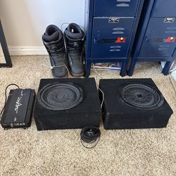 2 kicker comp cvt 10s with skar audio 800 watt amp and bass knob
