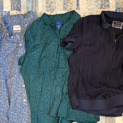 Patterned Button-Down & Polo Trio (3 Items) - Size XL