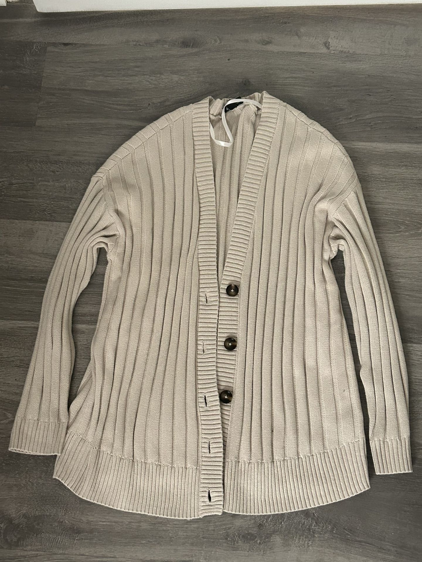 Cream and tan oversized cardigan