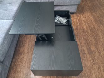 Black Wood Grain Lift-Top Coffee Table with Storage!!!