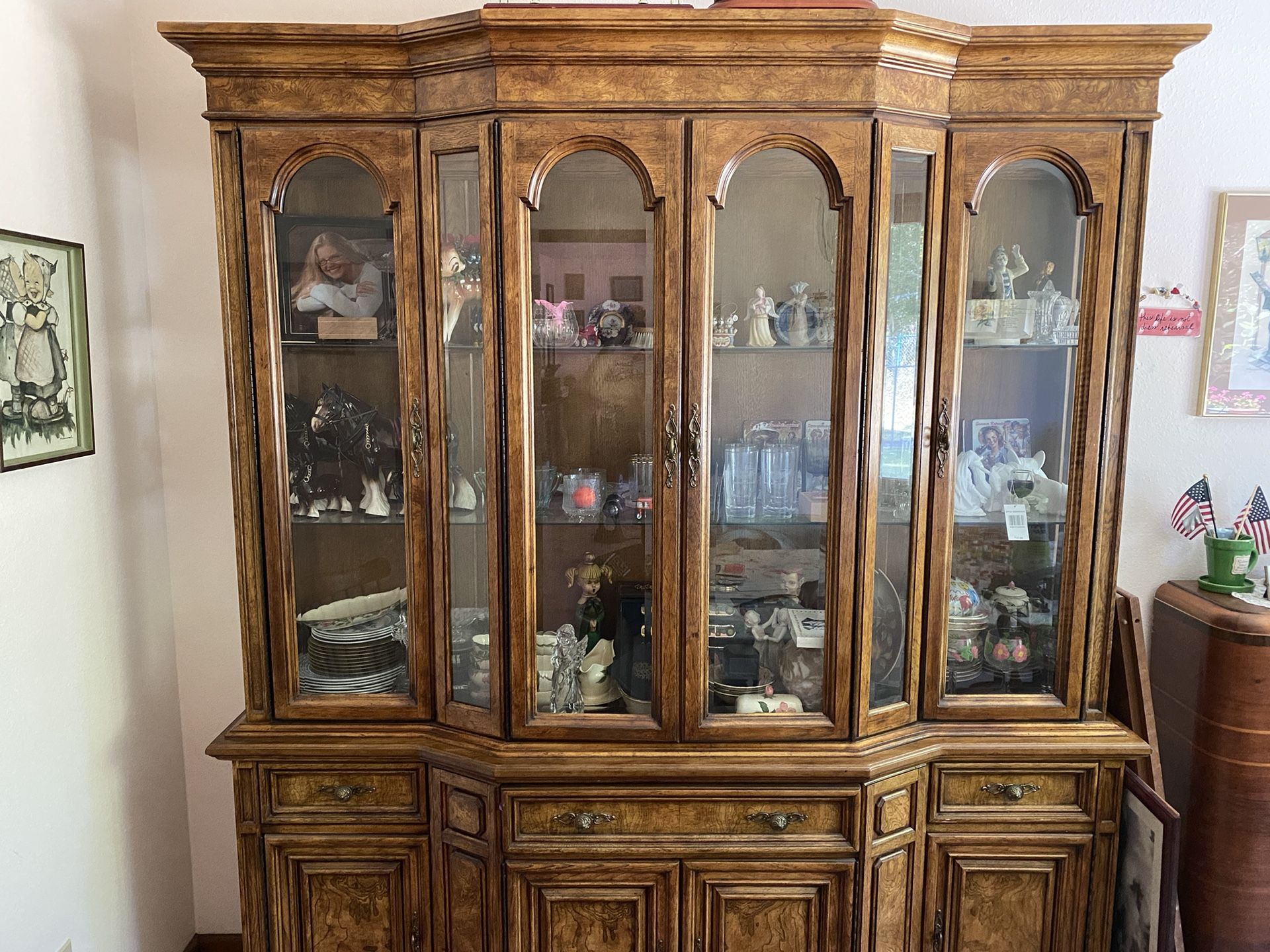 Large Wood China Cabinet