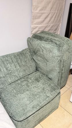 Green Fabric Upholstered Armchair