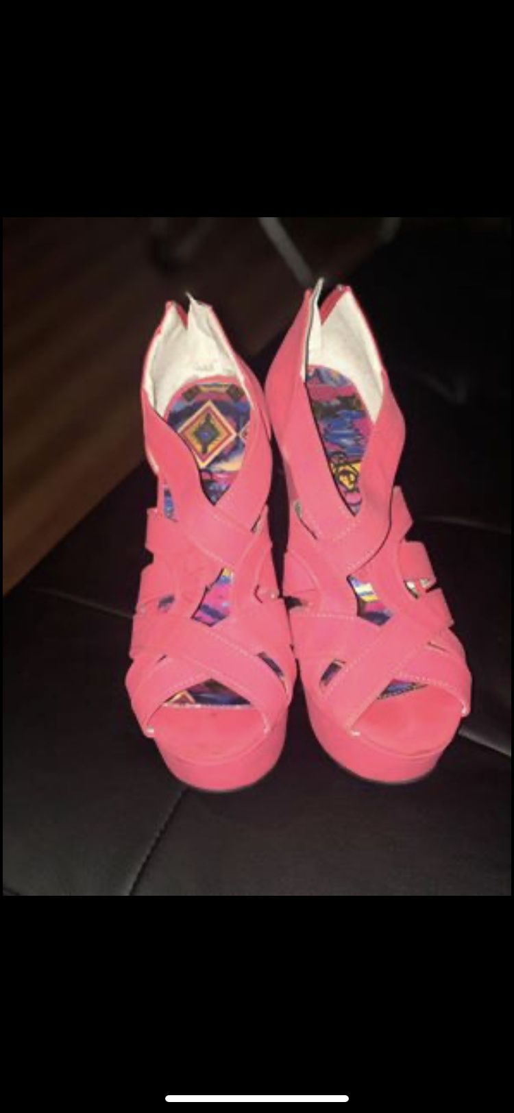 Women’s hot pink wedges size 9