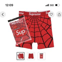 Supreme Hanes Spider-Man Boxer Briefs (2 Pack) Red Briefs Size Medium