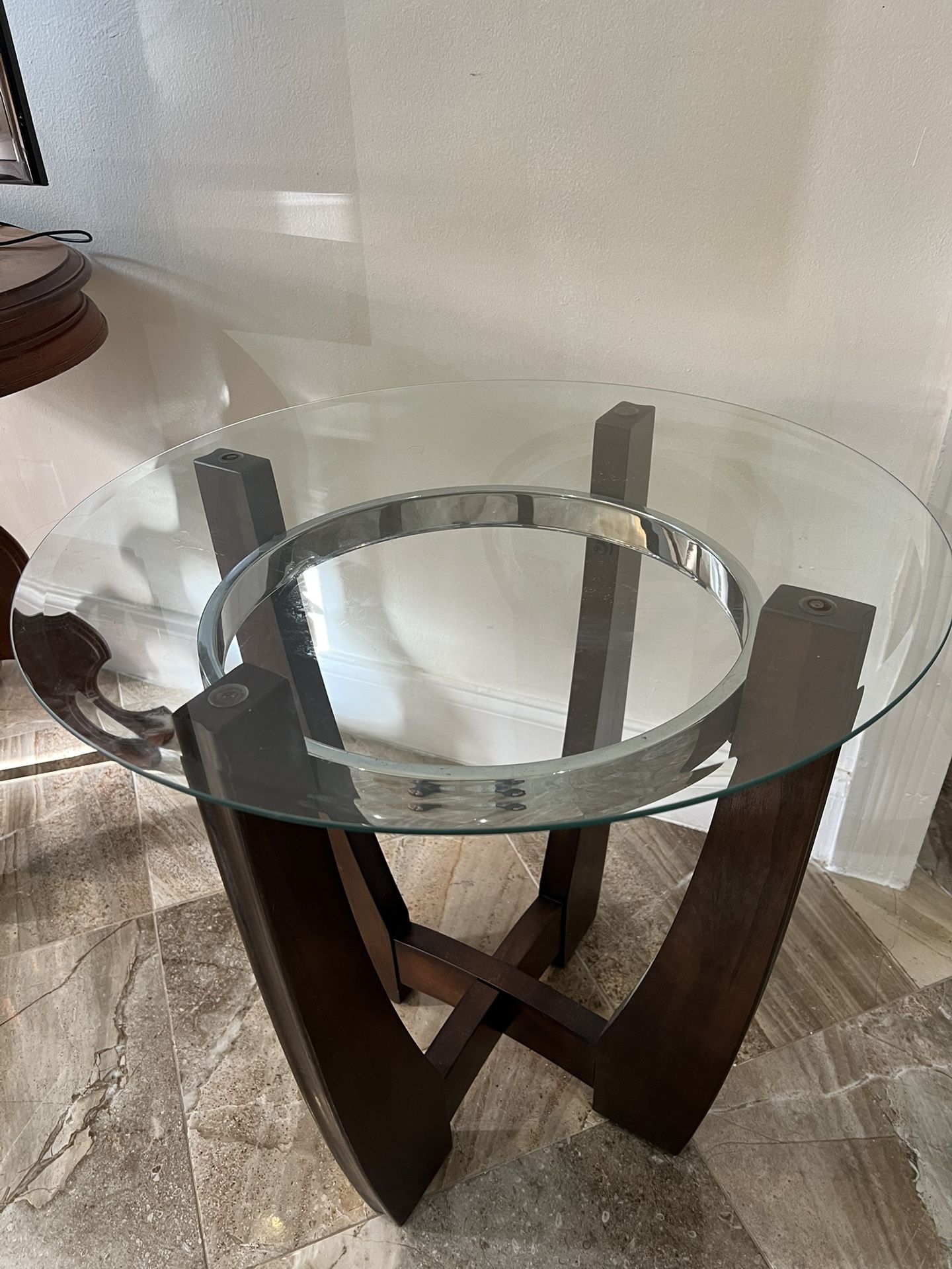 Round High End Table